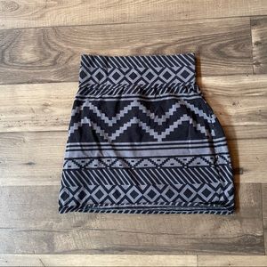 Pink skirt size small with funky black and gray pattern